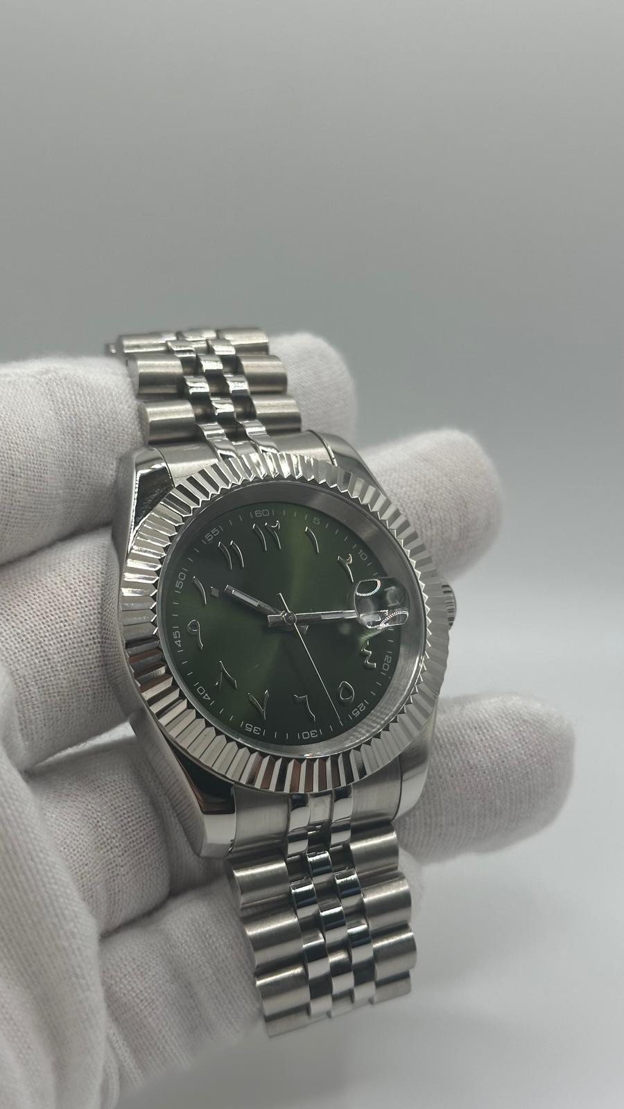 Olive Green Arabic Dial Watch