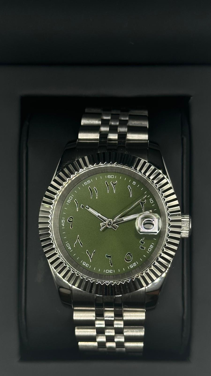 Olive Green Arabic Dial Watch