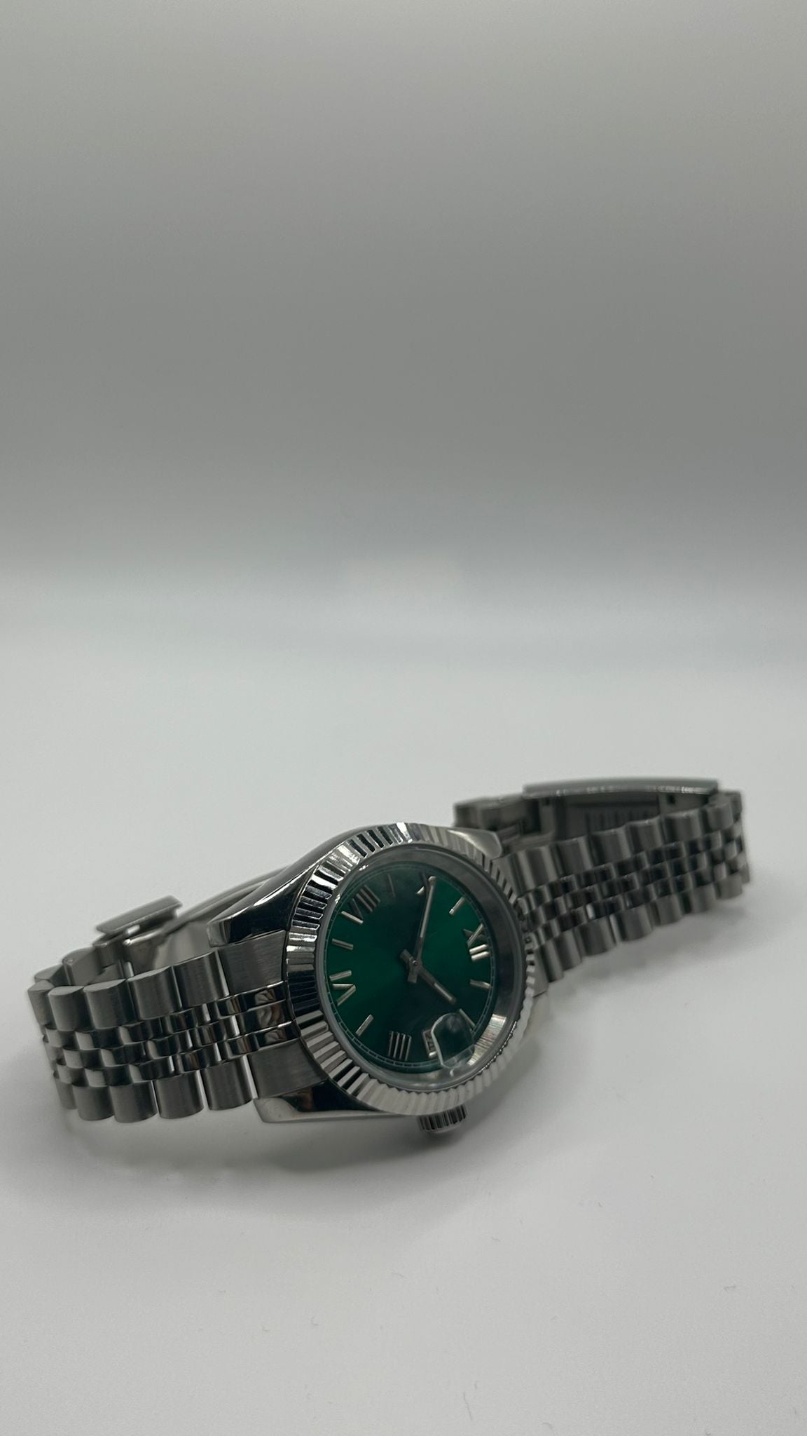 Green Roman Numeral Dial Watch