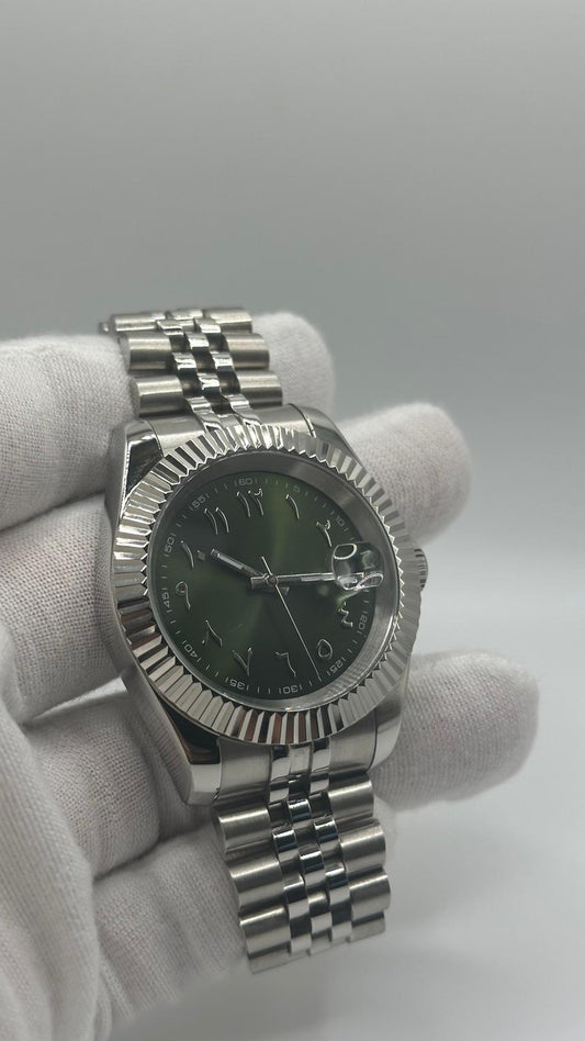 Olive Green Arabic Dial Watch