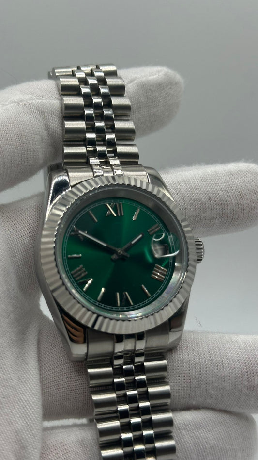 Green Roman Numeral Dial Watch